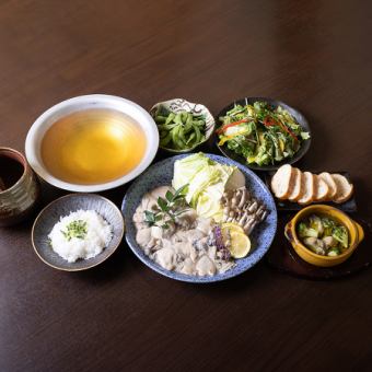 【贅沢牡蠣しゃぶ】牡蠣堪能☆牡蠣しゃぶ・牡蠣オイル漬け等全7品+飲み放題⇒6000円(税込)