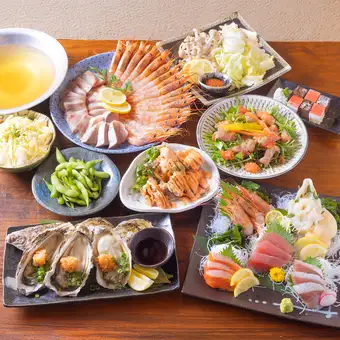 生ビール付き時間無制限飲み放題☆おさかなEmperorコース☆全8品※金土祝前3時間制