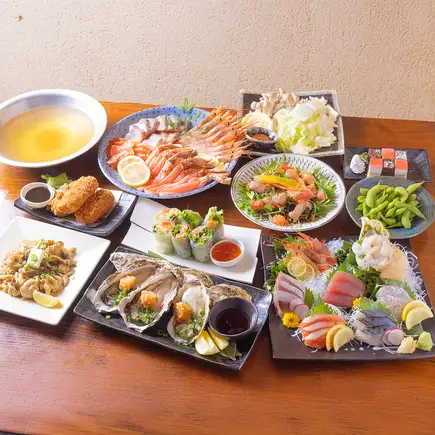 生ビール付き時間無制限飲み放題☆かにしゃぶ極みコース☆全9品※金土祝前3時間制