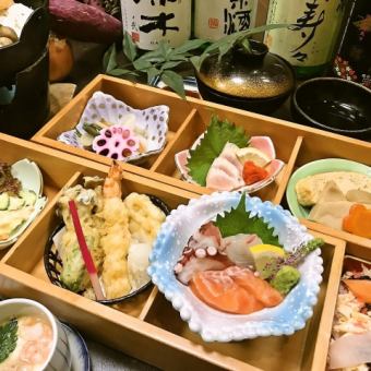 [娛樂和特別宴會...] 包含120分鐘無限暢飲♪「季節懷石套餐」5,000日元 *僅食物3,980日元