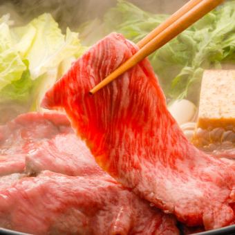 ★至福の逸品★和牛尽くし【特選すき焼きコース6000円】すき焼きと炙り寿司の贅沢なコラボ！