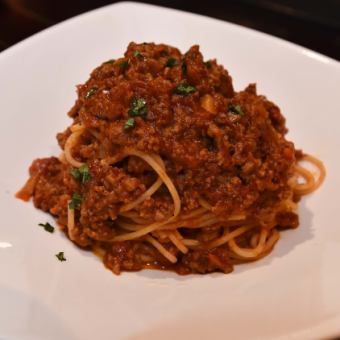 Homemade meat sauce pasta