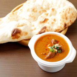 With mutton curry naan or rice