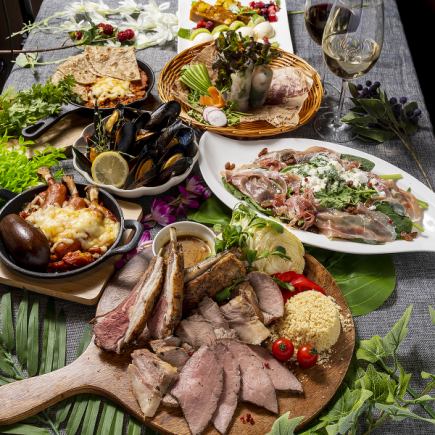 All-you-can-eat course of 22 dishes including roast beef, with 2.5 hours of all-you-can-drink, meat sushi & roast beef