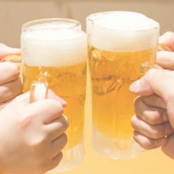 【화수목 한정】쿠폰 이용으로 생맥주 첨부 120분 단품 음료 무제한 1,980엔(부가세 포함)!