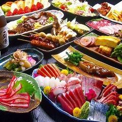 【超豪華☆贅沢コース】豪華刺盛り8点&串焼き＆肉刺し＆季節の逸品 3H飲放 6500円⇒ク-ポン利用で5500円！