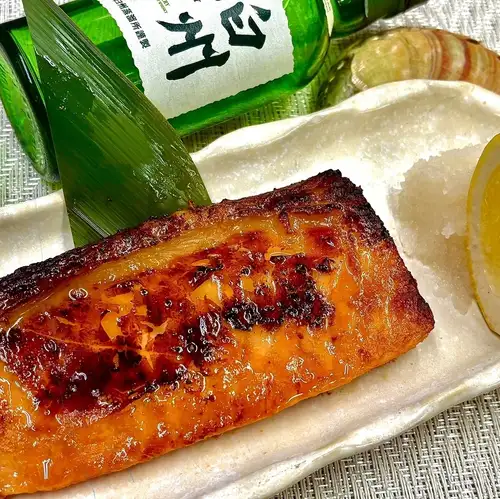 큰 토로 연어 하라스 된장 구이