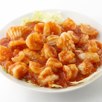 2 kinds of seafood boiled in chili sauce / 3 kinds of seafood