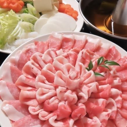 《2/1～》【贅沢コース】和牛と国産豚しゃぶしゃぶ・寿司2種など全6品！2時間飲み放題付10000円