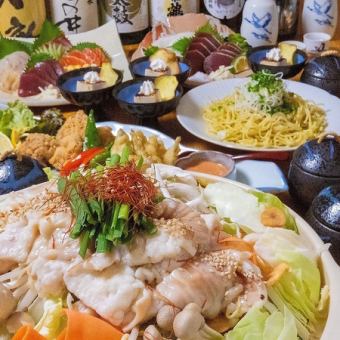 《2/1～》刺身4種盛・ステーキ・帆立と国産牡蠣フライなど全9品！2時間飲み放題付き7000円コース