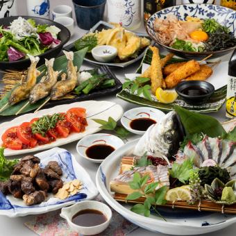 여름 연회【수련(수련)】활 〆순 생선 만들기와 은어 1개 구이, 갈비 주사위 스테이크 등《120분 음료 무제한 첨부》