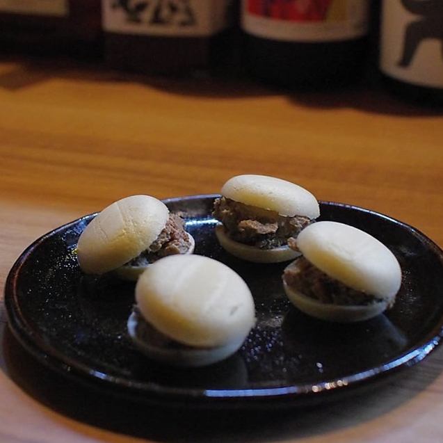 鶏レバーといぶりがっこ最中