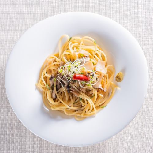 柚子胡椒と大葉の和風ペペロンチーノ
