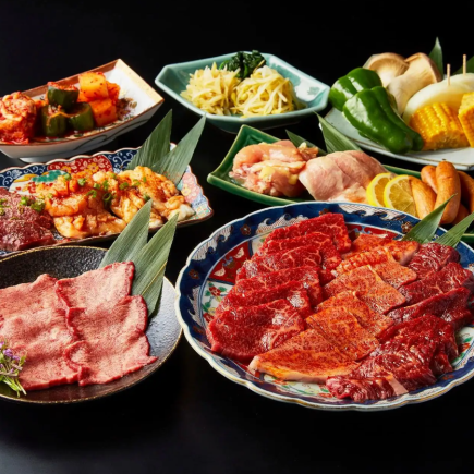 ["Hide" Uchida Kaiseki Course] Enjoy top-grade kalbi and skirt steak ≪15 dishes in total≫ 4,840 yen (tax included)