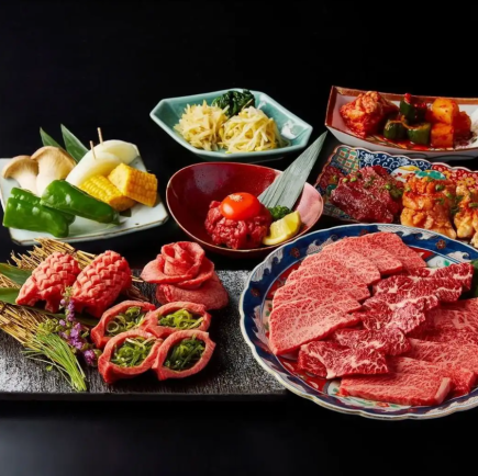 [Uchida Kaiseki Course: Enjoy specially selected short ribs and loin (14 dishes in total) for 6,600 yen (tax included)