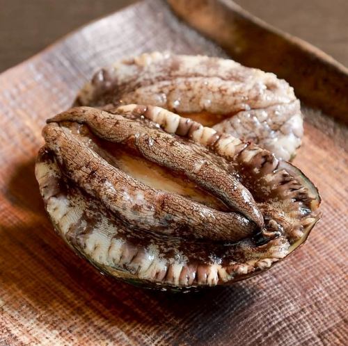 活蝦夷アワビ 踊り焼き