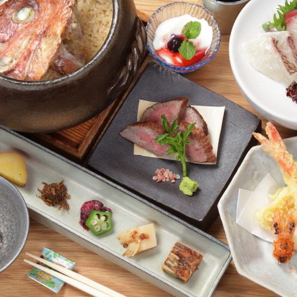 Naoshimaコース◎名物オリーブ牛や、土鍋ご飯に甘味まで楽しめる◆6500円(税込)