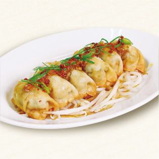 美ら島あぐー豚の揚餃子　ねぎソース掛け(6ヶ)