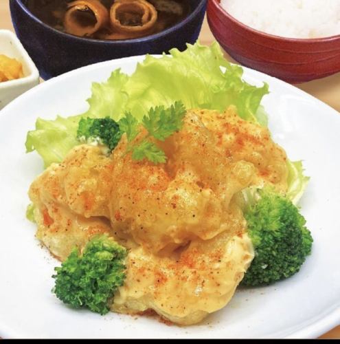 海老マヨネーズ定食