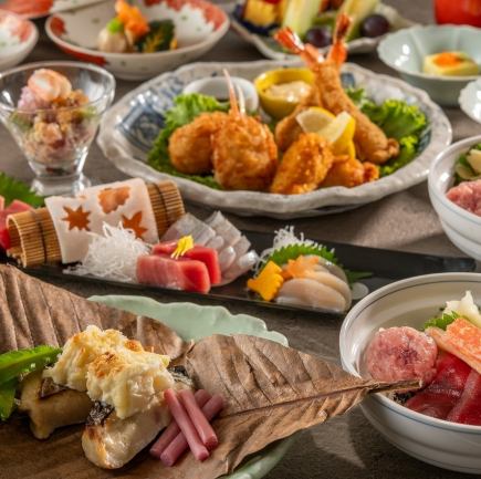 【저녁 식사】 ◆연회 코스・복록수(음료 무제한 포함)◆ 한 분 10,000엔