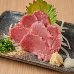 Red horse meat sashimi