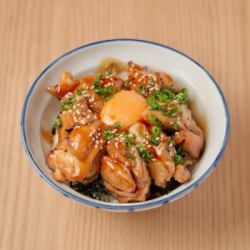 Sweet and spicy yakitori rice bowl with local chicken