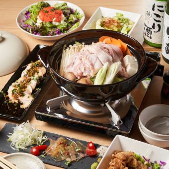 ◆Year-end party course◆ 6 dishes including chicken thigh hotpot and 2 hours all-you-can-drink for 4,500 yen