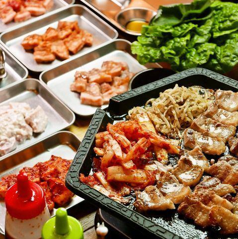 Enjoy a wide variety of Korean dishes, including the most popular Samgyeopsal! "PODO Hamamatsucho"