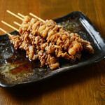 Deep-fried chicken skin skewers (3 skewers)