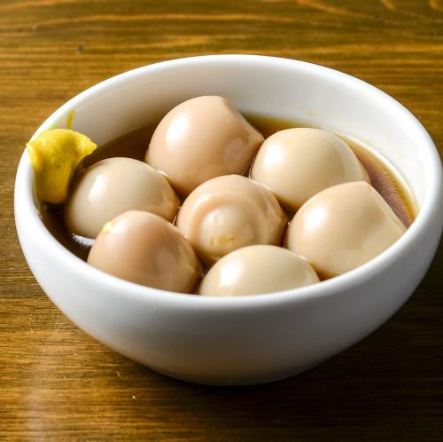 Quail eggs marinated in soy sauce