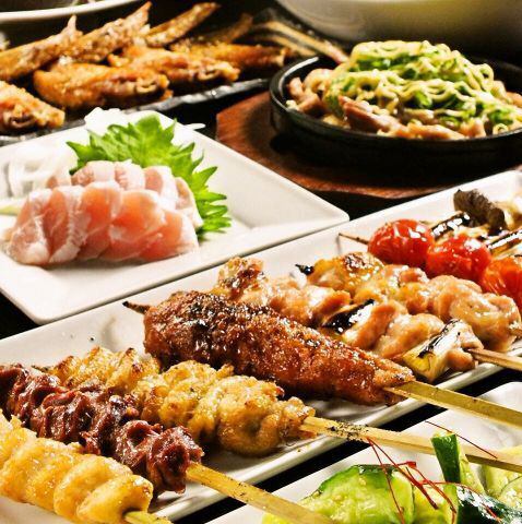 [Popular recommended chicken course] 8 dishes including yakitori and chicken nanban for 5,000 yen → 4,500 yen (includes 2 hours of all-you-can-drink)