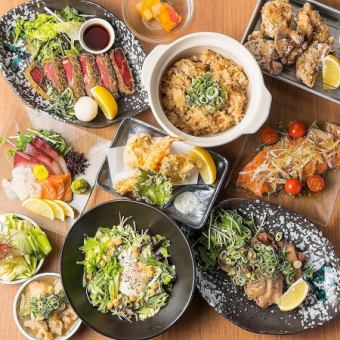 《Prepared for a loss/3h》Standard dishes including yakitori and gyoza, plus grilled meat sushi◎Luxurious hotpot with 4 types in total◆150 types of food and drink for 4000→