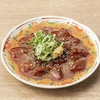 Low-temperature cooked liver sashimi