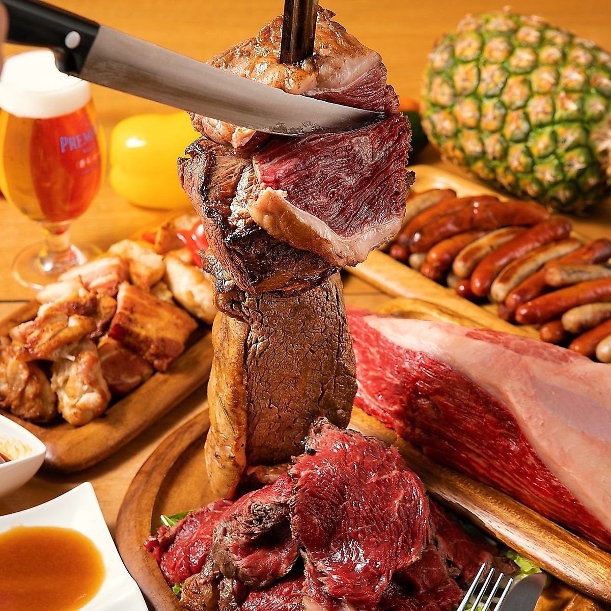 [All-you-can-eat Churrasco] Enjoy a healthy meal without excess oil♪