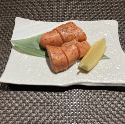 Broiled marinated cod roe