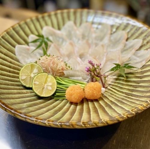 Thinly sliced sea bream