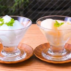 Kudzu ice cream (yuzu or ramune)