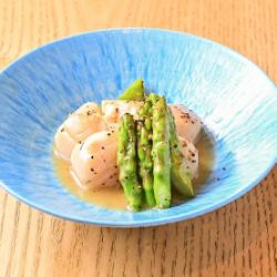 鮑アスパラバターステーキ