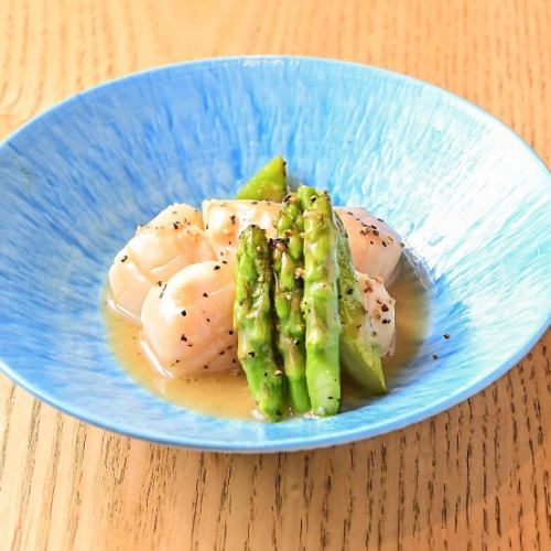 鮑アスパラバターステーキ