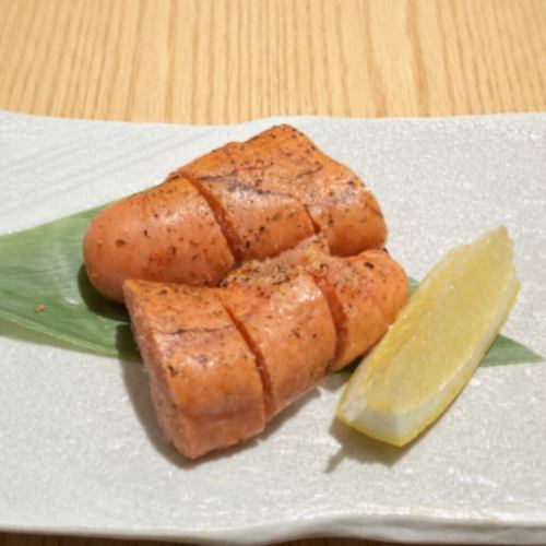 Broiled marinated cod roe