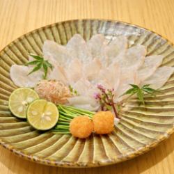 Thinly sliced sea bream