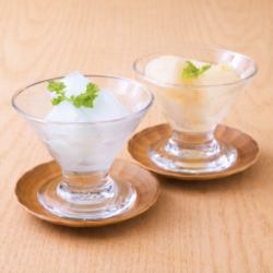 Kudzu ice cream (yuzu or ramune)