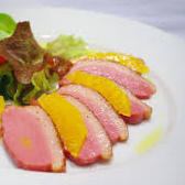 Carpaccio of duck breast meat