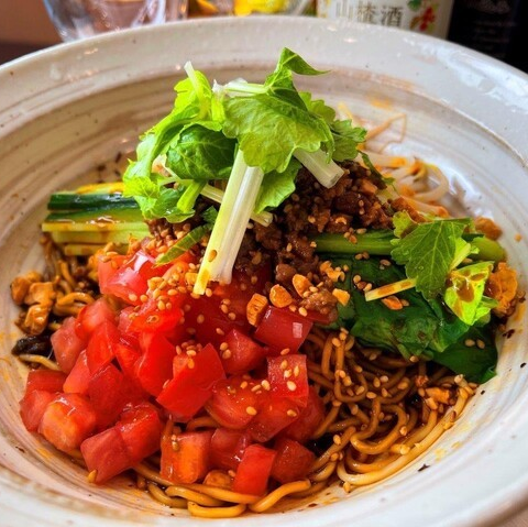 ◆◇女性にも大人気！黒酢の効いた”四川式汁無し坦々麺”1200円（税込）◇◆
