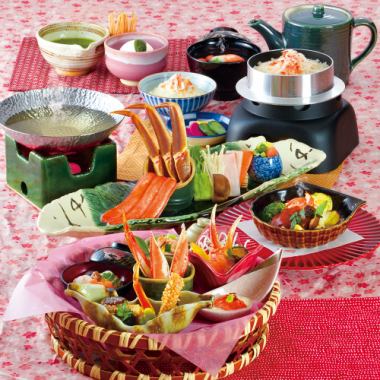 【限时优惠：4月1日至5月31日】蟹肉涮涮锅怀石料理（7道菜）7,480日元（含税）
