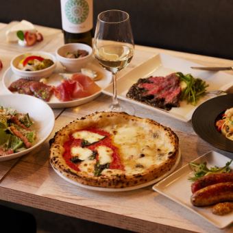 【飲みメイン】前菜多め!手作りピッツァなど全11品 3300円【+1,700円で90分飲み放題付】