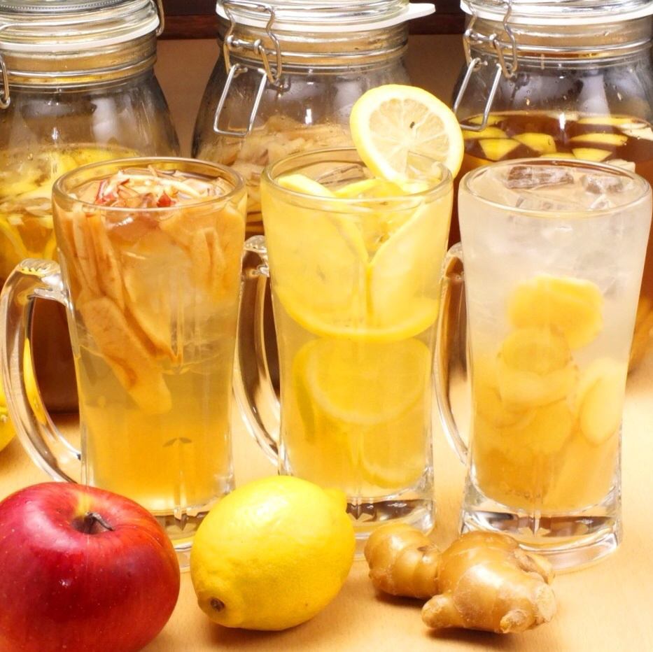 The fruit pickled highball is popular! All-you-can-drink for 1,500 yen!