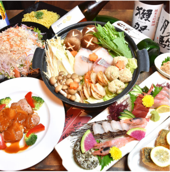 享受佳餚！當地家庭最高等級的招待【新選組套餐】6,600日元，含120分鐘無限暢飲