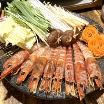 地元家新定番韓国メニュー宴会［海老しゃぶコース生ビール含む120分飲み放題付］5,500円コース