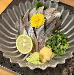 Fresh Pacific saury sashimi